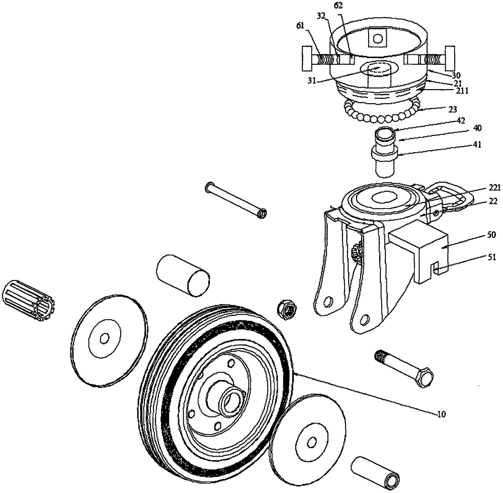 一种可锁紧桌腿的脚轮的制作方法