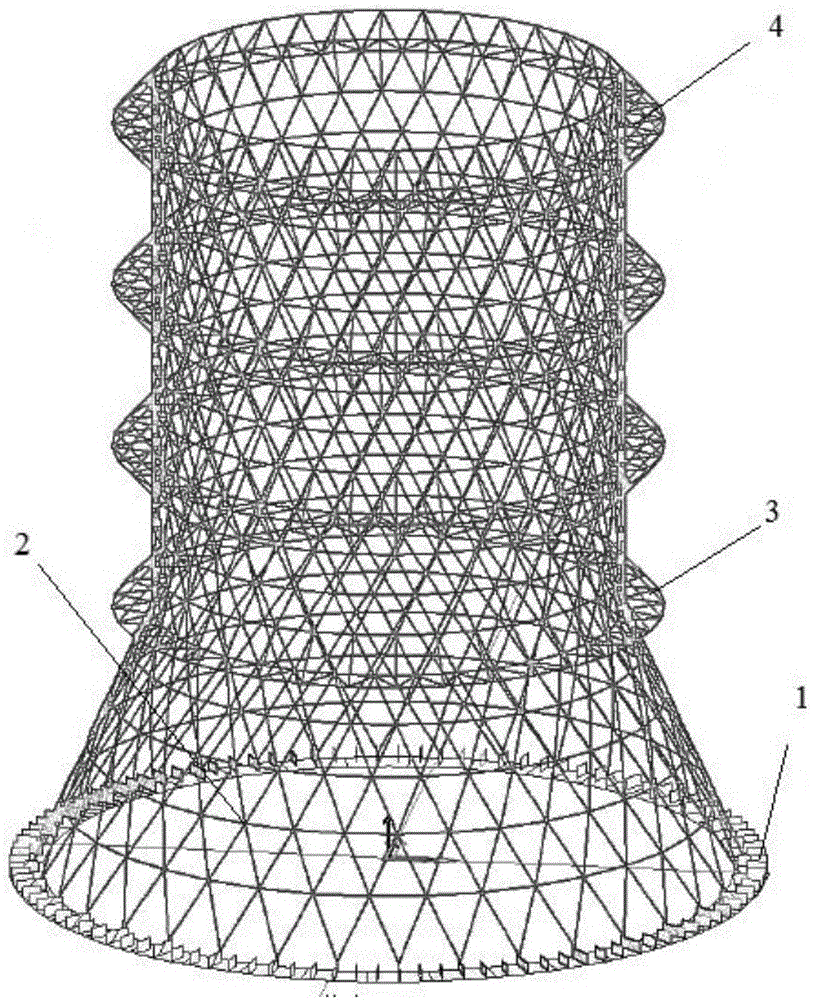 一种格构式钢结构间冷塔结构的制作方法
