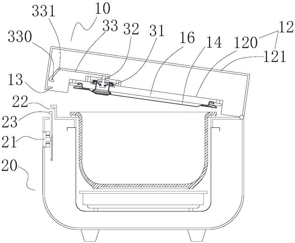 一种烹饪器具的防开盖装置及烹饪器具的制作方法