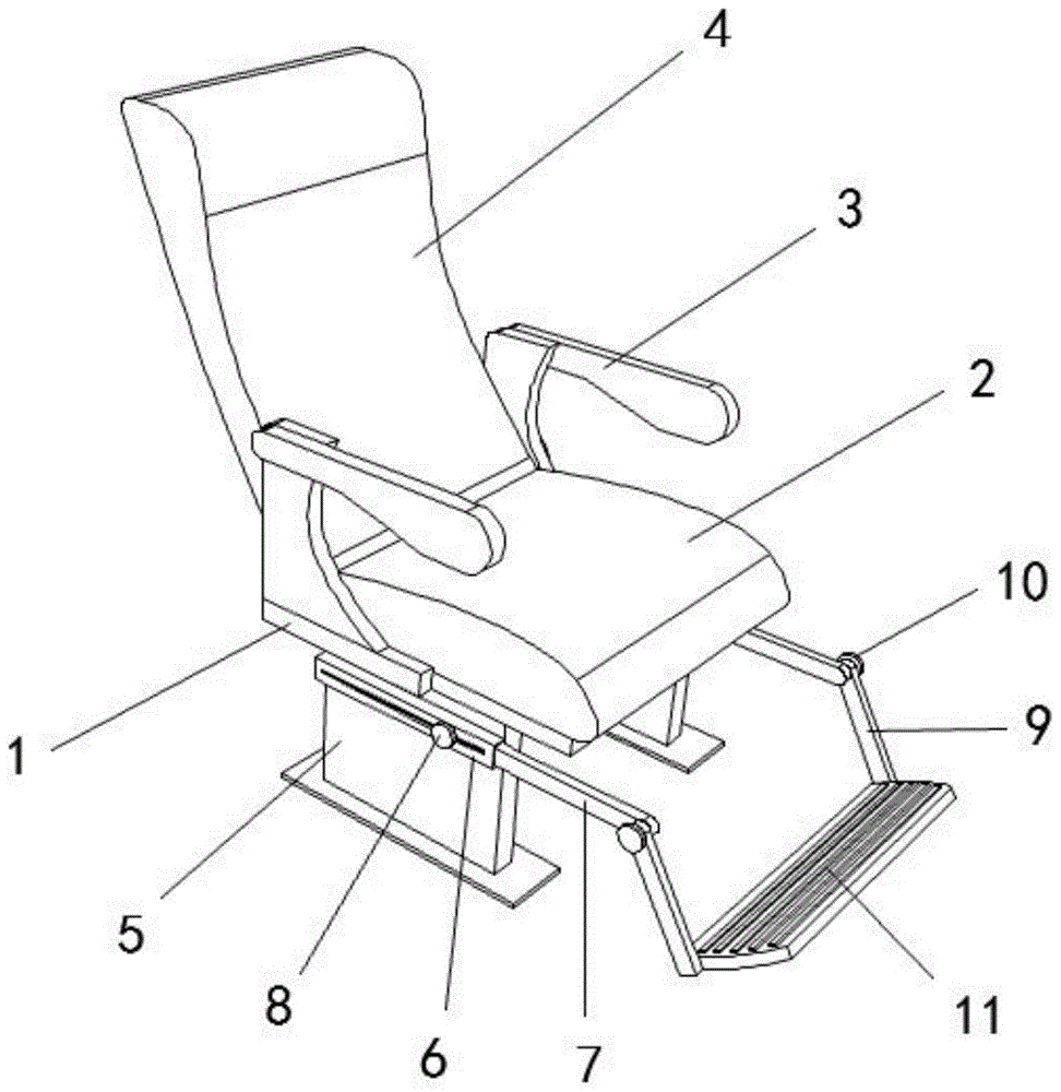 一种具有脚踏板的高铁座椅的制作方法
