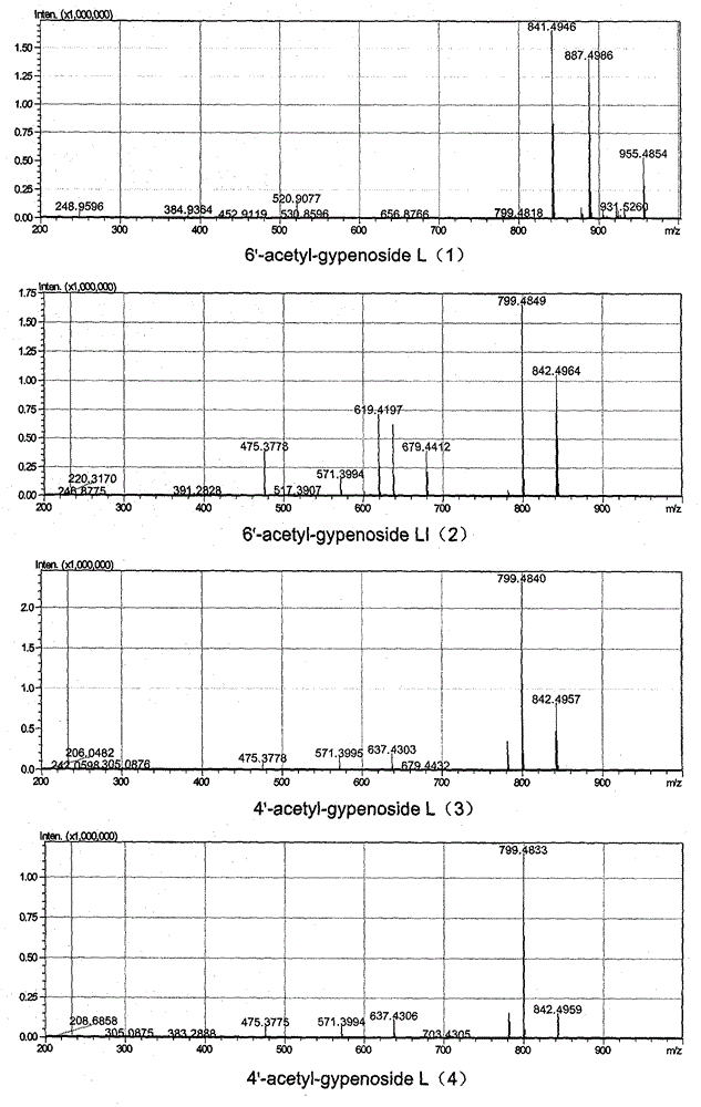 四种Gypenoside L和Gypenoside LI乙酰化衍生物及其制备抗肿瘤药物的用途的制作方法