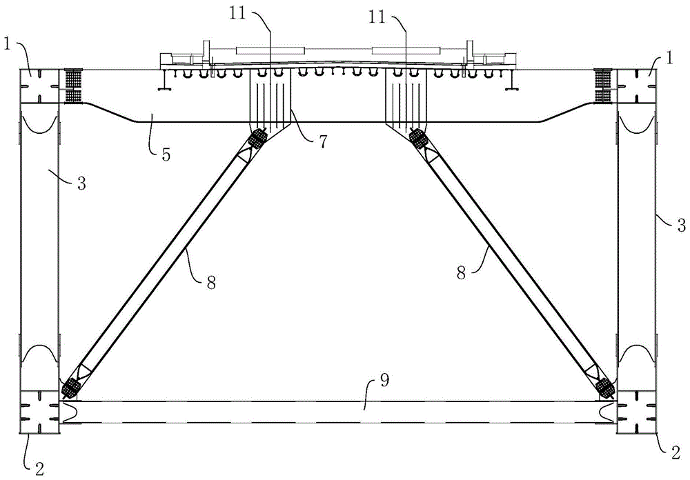 一种适用于双线铁路上承式钢桁梁的超宽横断面构造的制作方法