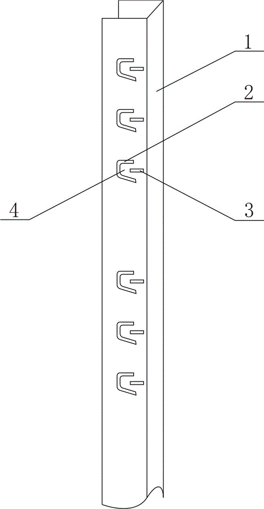 一种可拆装文件柜立柱上的挂钩安装结构的制作方法