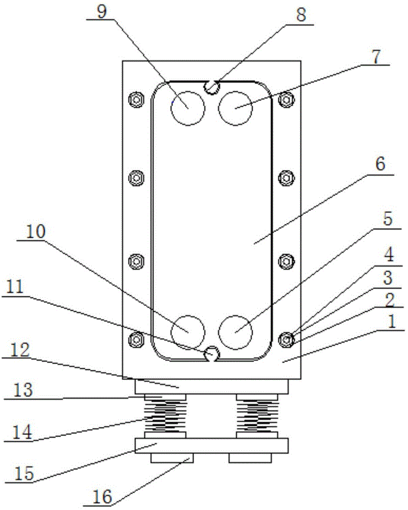 一种具有减震的板式换热器固定压紧板的制作方法