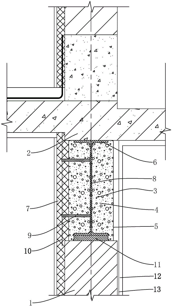 一种钢梁与页岩砖外墙连接节点结构的制作方法