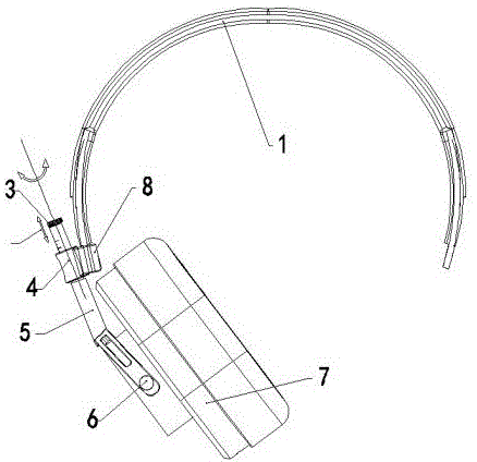 一种带伸缩及转动调节功能的耳机支臂结构的制作方法
