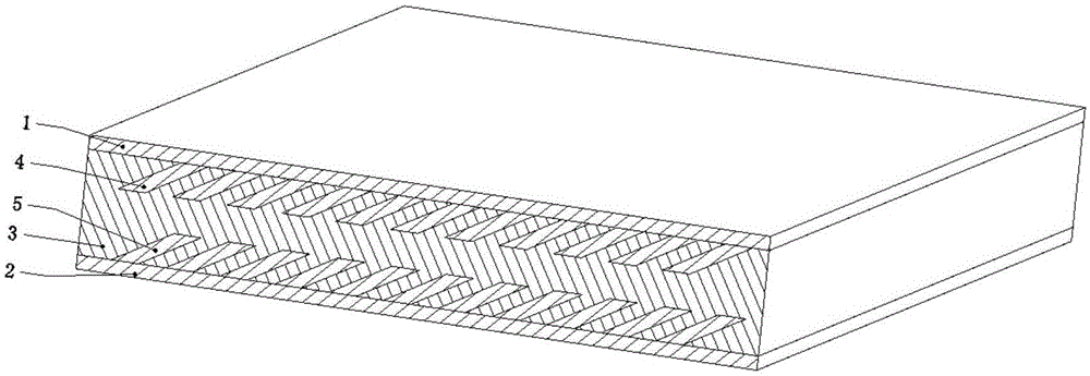 带斜向肋板的单侧防分层夹层板的制作方法