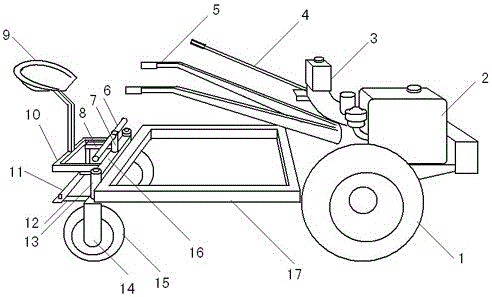 一种带农机具安装框架的手扶拖拉机的制作方法