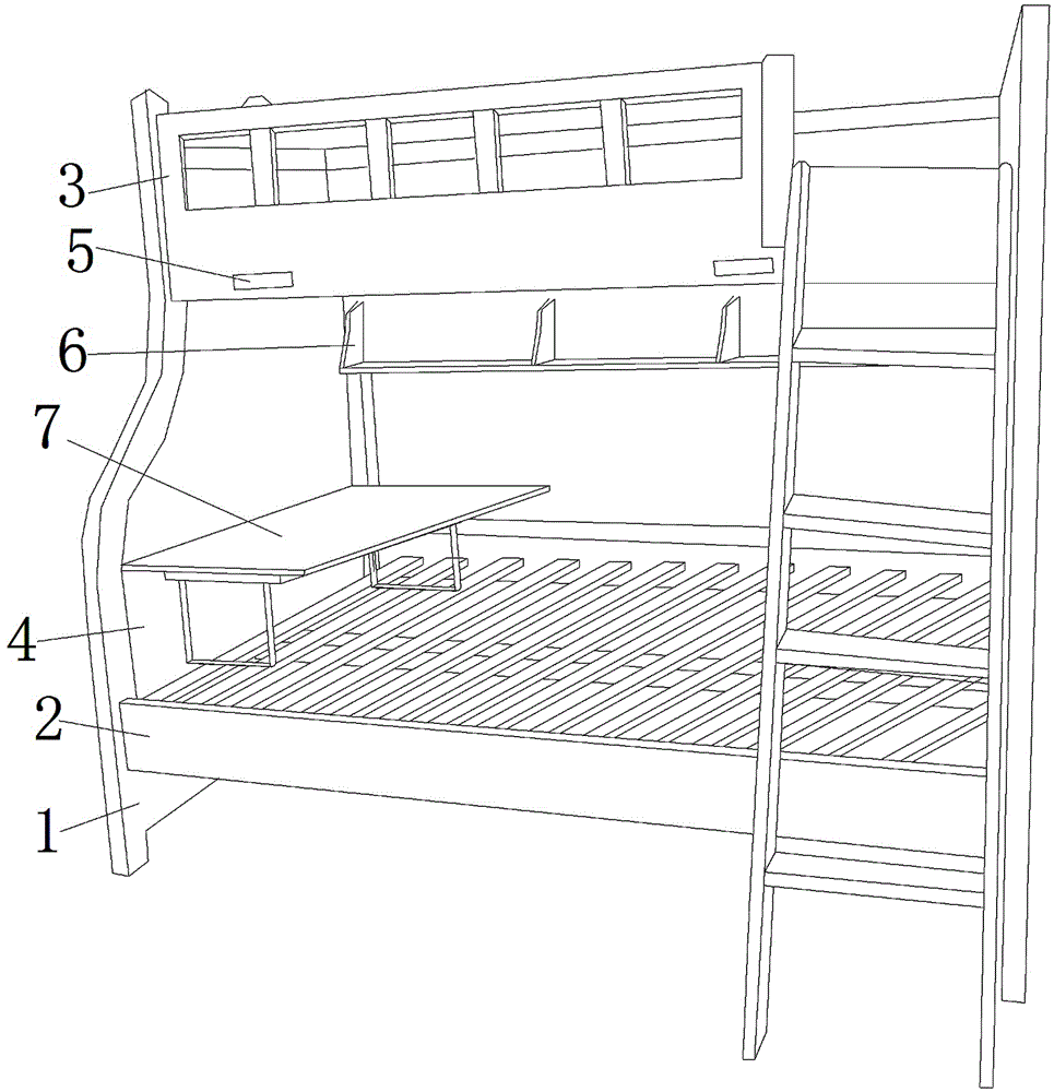 一种带有置物架的儿童上下床的制作方法
