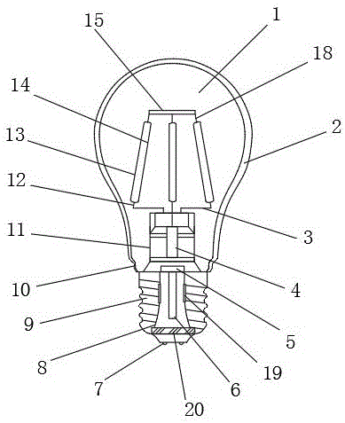 一种七彩光LED灯丝灯的制作方法