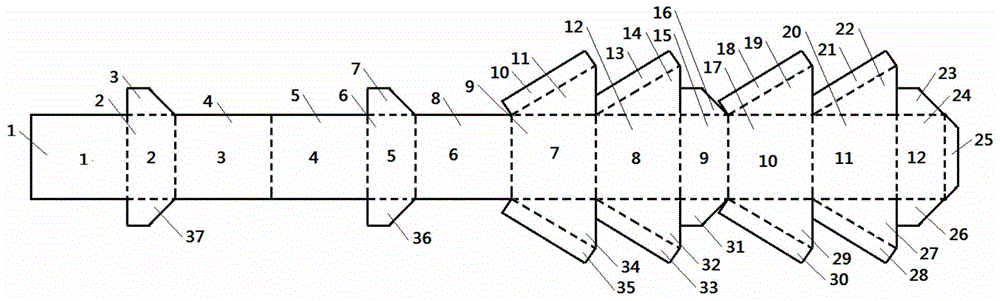 一种多组合形式的四联包装盒的制作方法