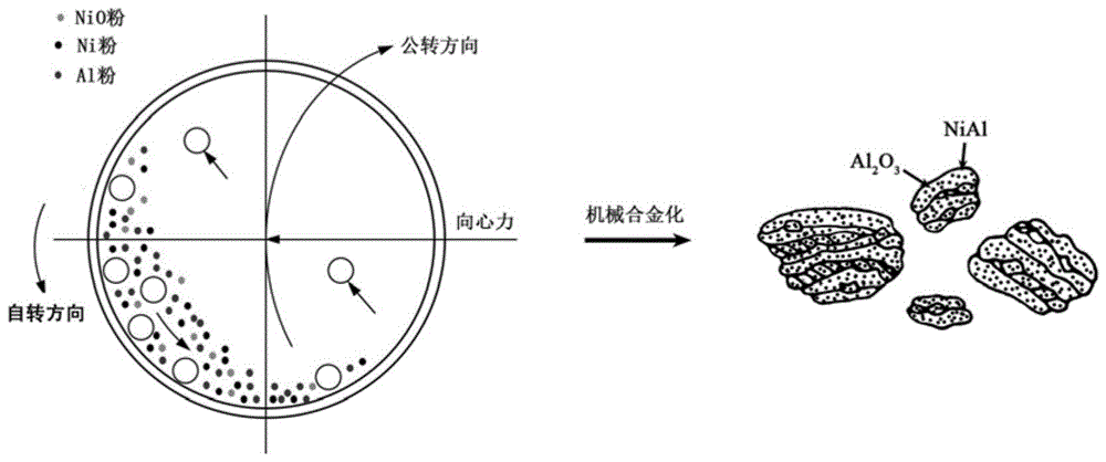 一种高能行星球磨和放电等离子烧结制备Al2O3弥散强化NiAl复合材料的制备方法与流程