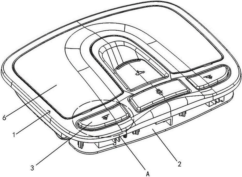 汽车阅读灯的按键安装结构及其汽车阅读灯的制作方法