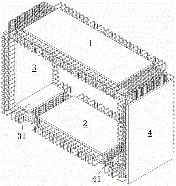 地下人行通道侧墙预制构件、标准节及四段装配式地下人行通道的制作方法