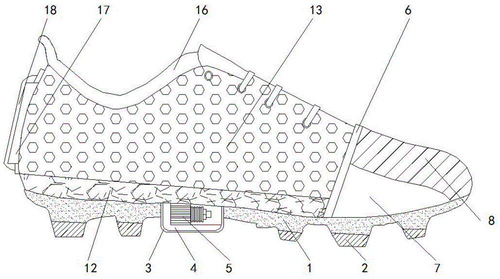一种带有记录运动发力情况且可透气的足球运动鞋的制作方法