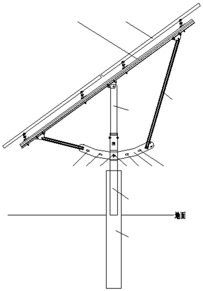 单柱式角度可调的太阳能光伏支架及其调节方法与流程