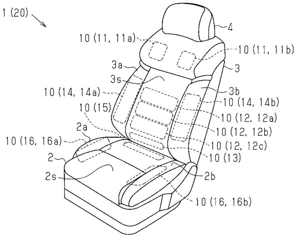 车辆用座椅装置以及车辆座椅的空气压力控制方法与流程