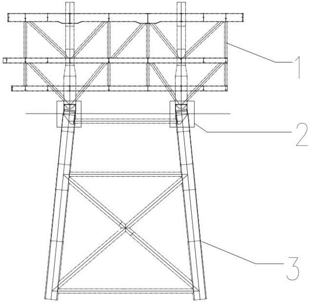 海上升压站上部组块与下部支撑结构的连接装置及方法与流程