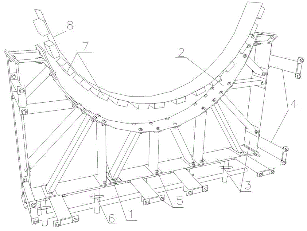 一种大体积弧形混凝土钢桁架支撑结构及其施工方法与流程