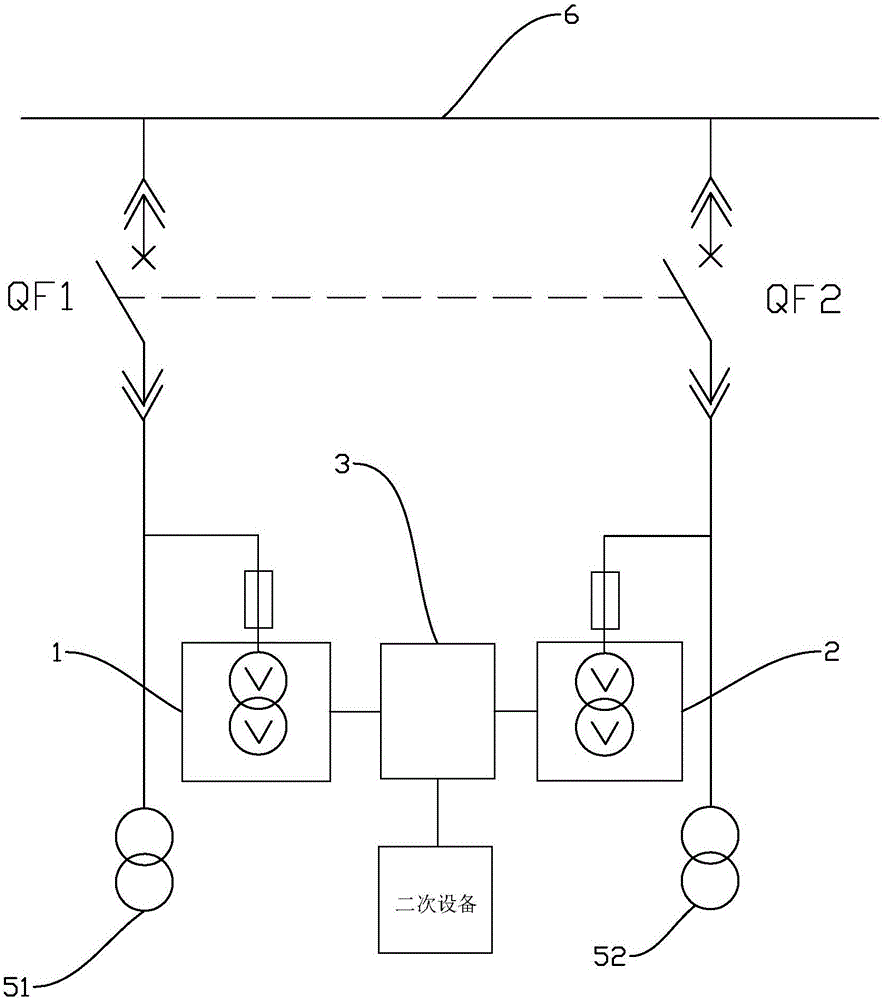 一种电压互感器低压侧的电压切换电路的制作方法
