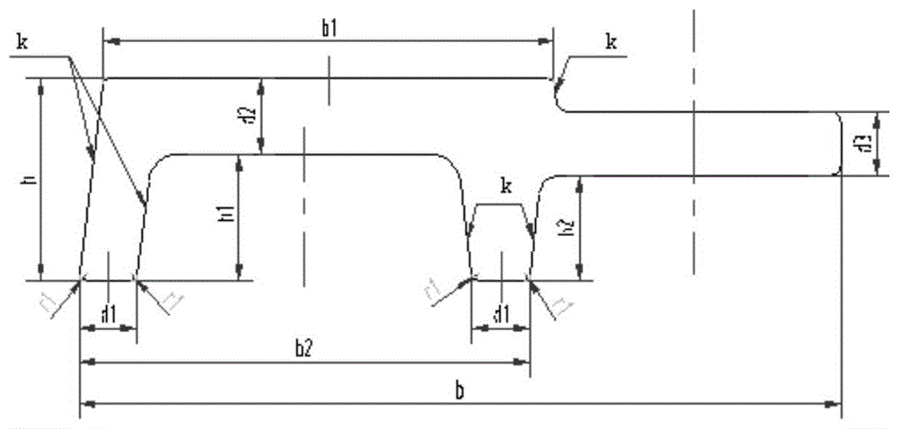 F型轨轧制孔型系统的轧制工艺的制作方法