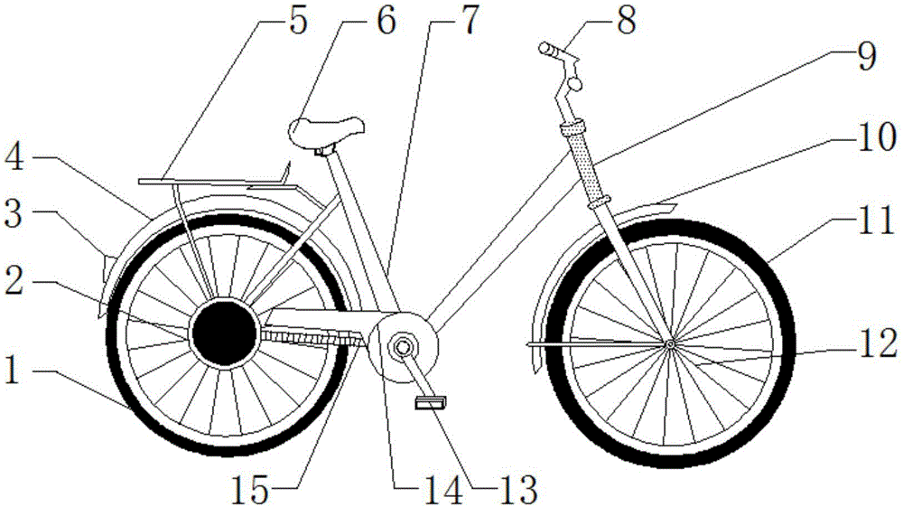 一种脚踏式智能自行车的减震装置的制作方法