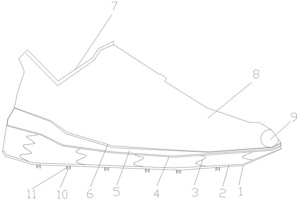 一种减震跑鞋的制作方法