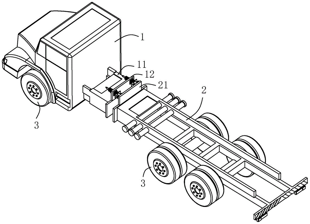 一种卡车用牵引车和挂车的连接结构的制作方法