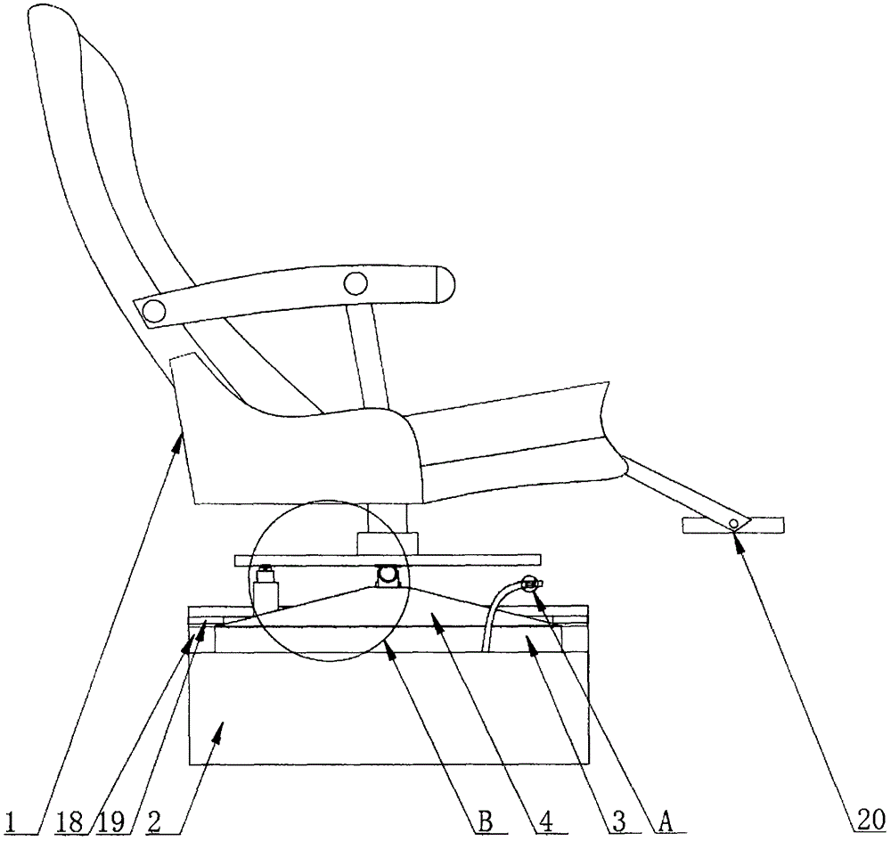 一种标准座高三自由度无踏板动感座椅的制作方法