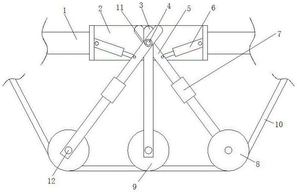 一种伸缩皮带机的下浮动导轮结构的制作方法