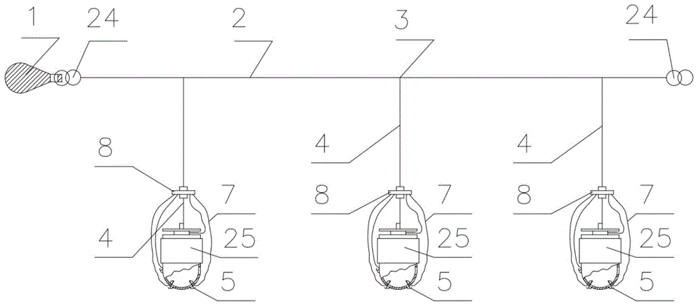 全水层诱鱼抛竿串钩的制作方法