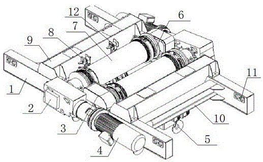 一种半沉式卷扬小车横梁的卷筒轴承座的制作方法