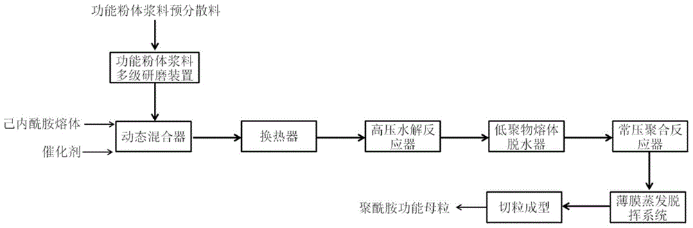 连续生产聚酰胺功能母粒的方法及该聚酰胺功能母粒与流程