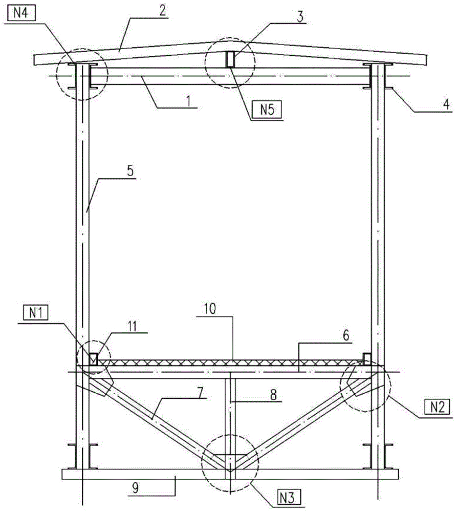 一种带雨蓬的大跨度铝合金人行天桥横向支撑系统的制作方法