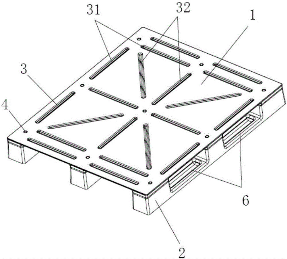 一种分体组合式木塑环保复合材料模压成型托盘的制作方法