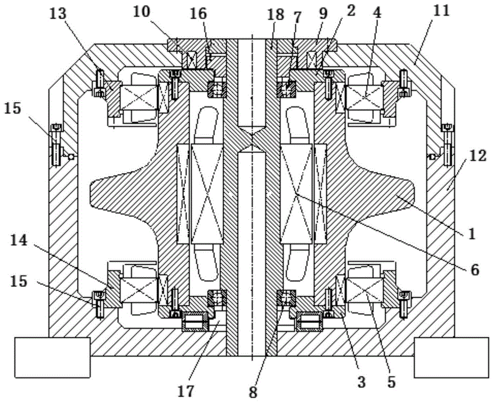 曲面变截面转子混合支承的飞轮储能系统的制作方法
