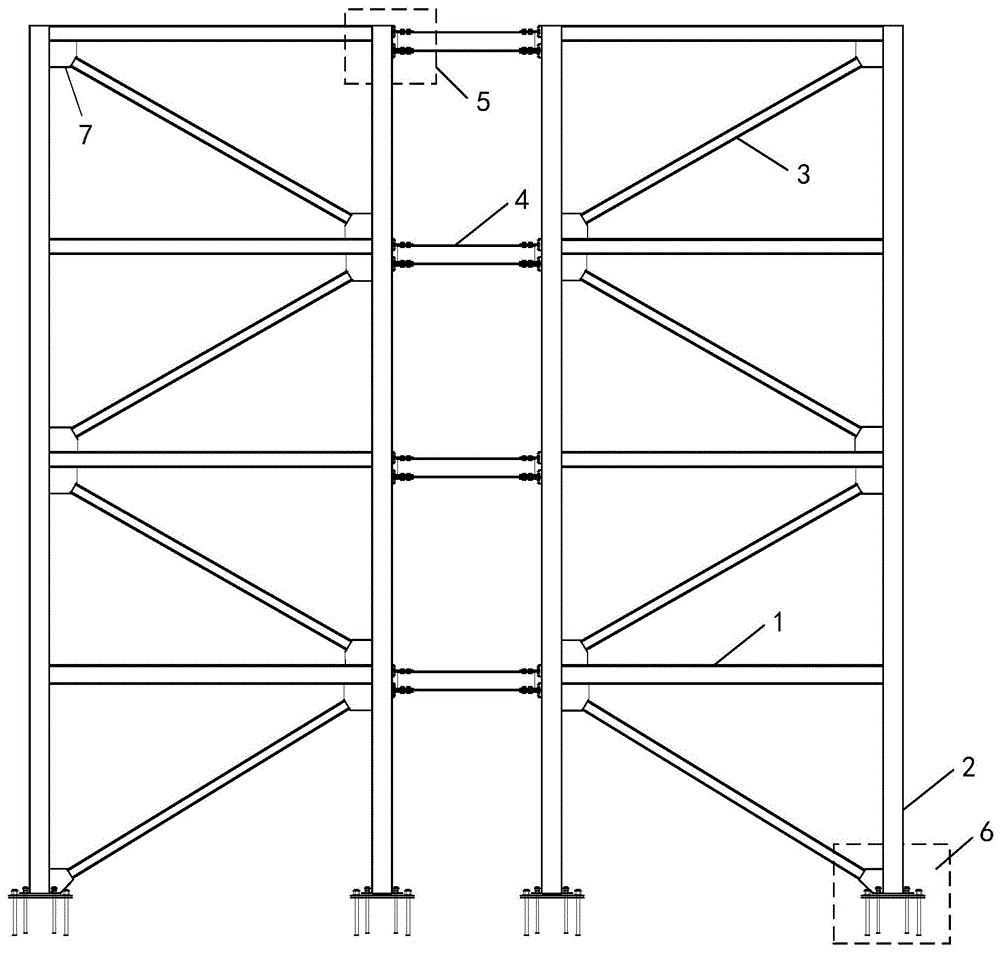 一种延性连梁摇摆钢框架体系的制作方法