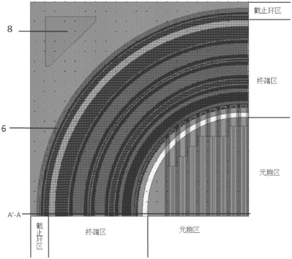 一种平面MOS终端截止环的打孔结构的制作方法