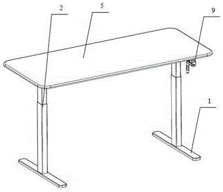 一种手摇式升降桌装置的制作方法