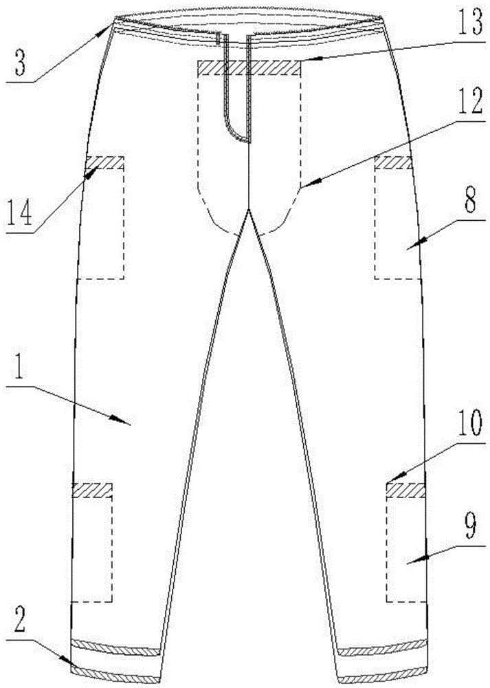 一种可活脱卸内胆羽绒裤的制作方法