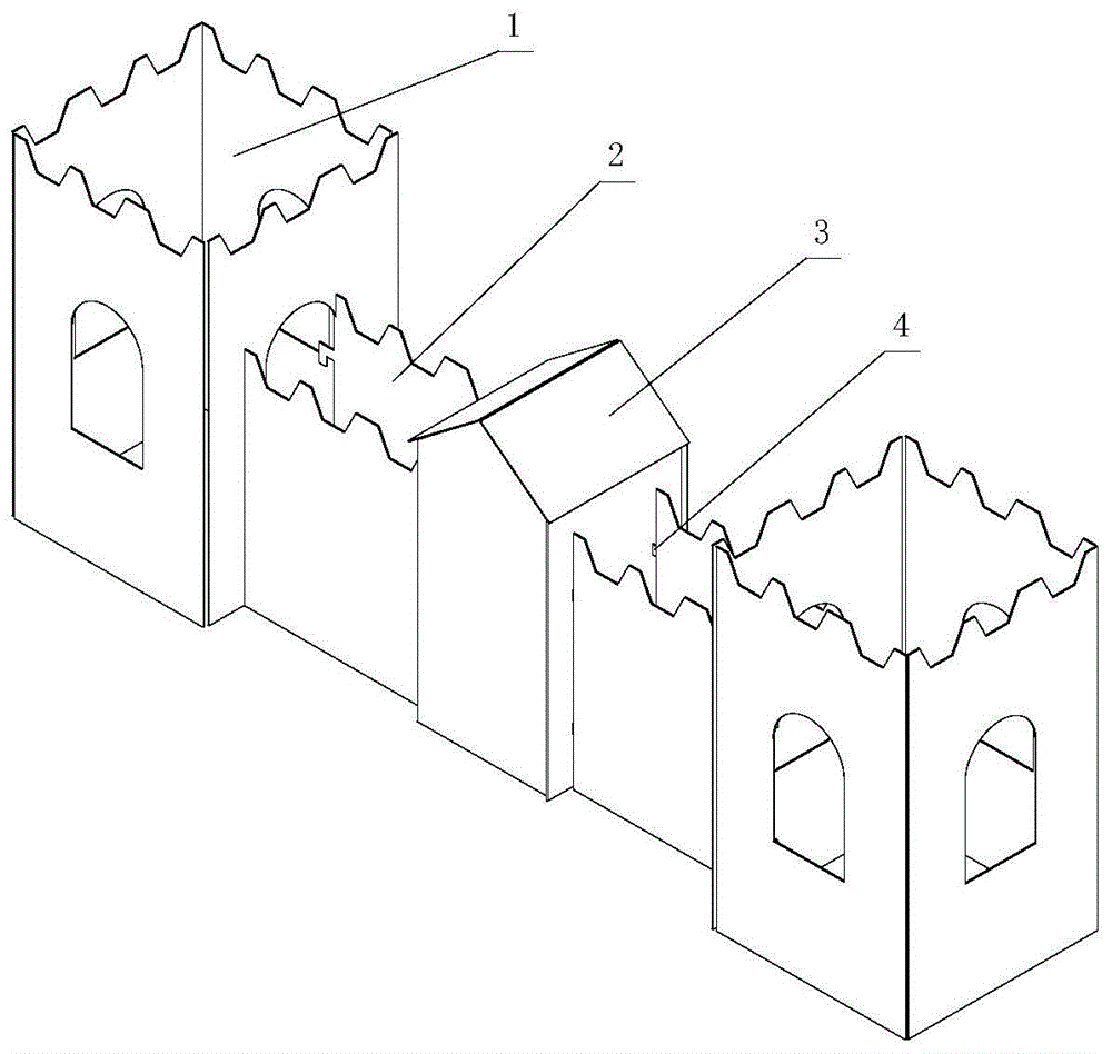 一种纸板制作的游戏城堡的制作方法