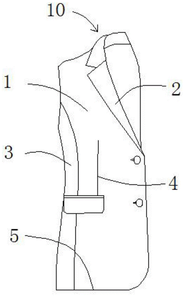全里挂面的开襟外套结构的制作方法