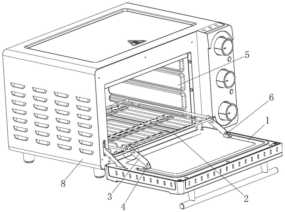 一种可自动带出烤网的烤箱结构的制作方法