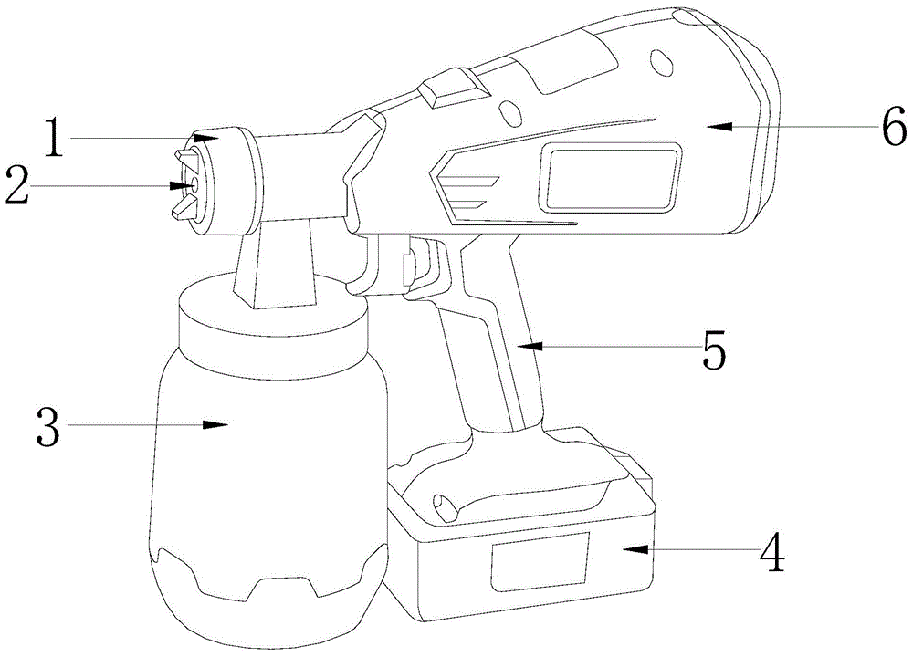 一种集合有四种不同喷嘴口径供调节选择的电动喷枪的制作方法