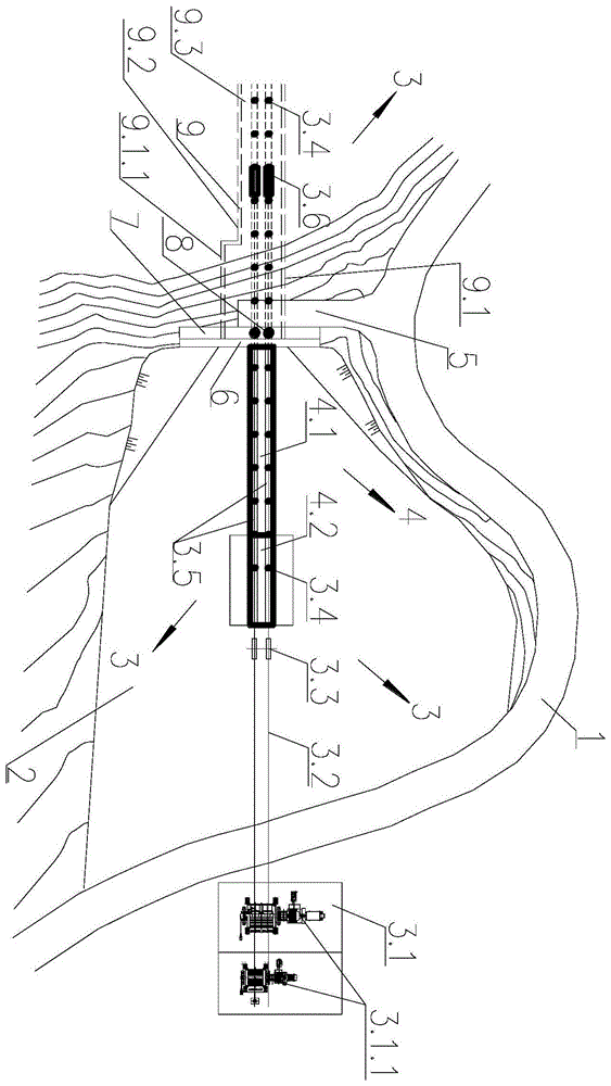 陡坡斜井隧道的洞口布置结构的制作方法