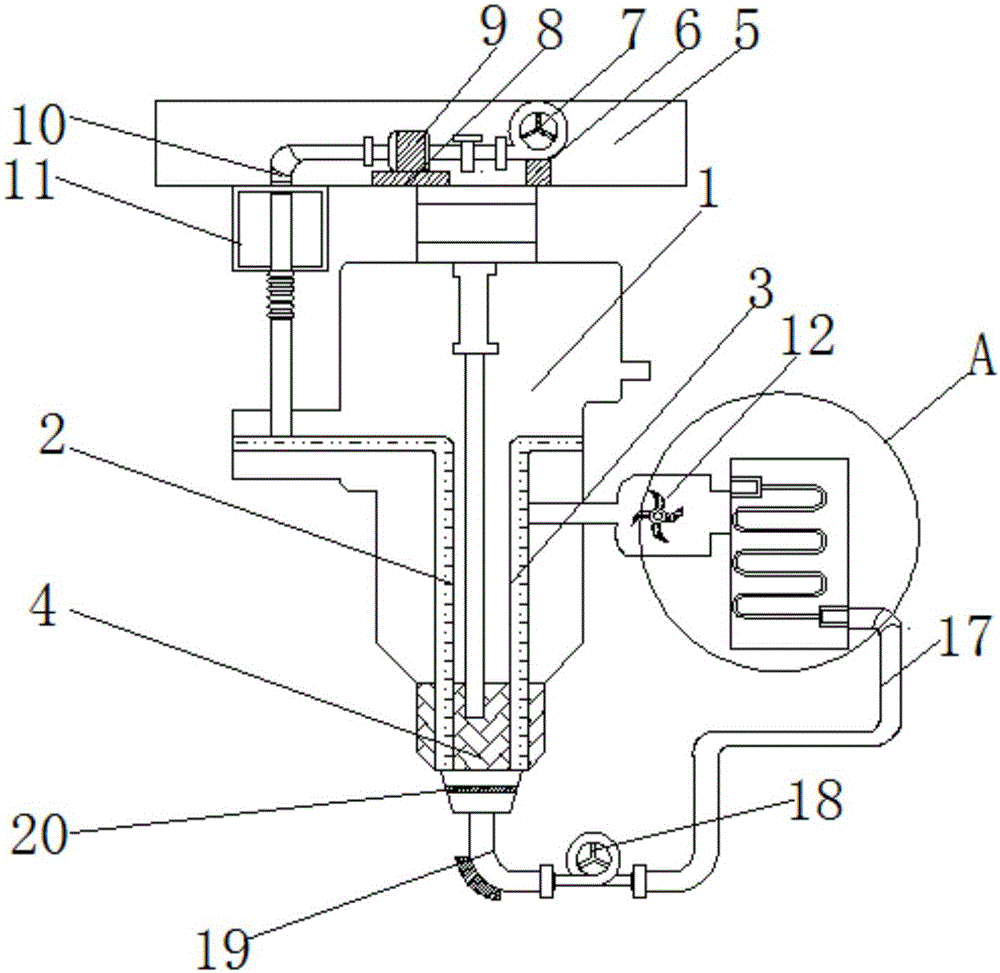 一种采用循环冷却的重型机械喷油器装置的制作方法