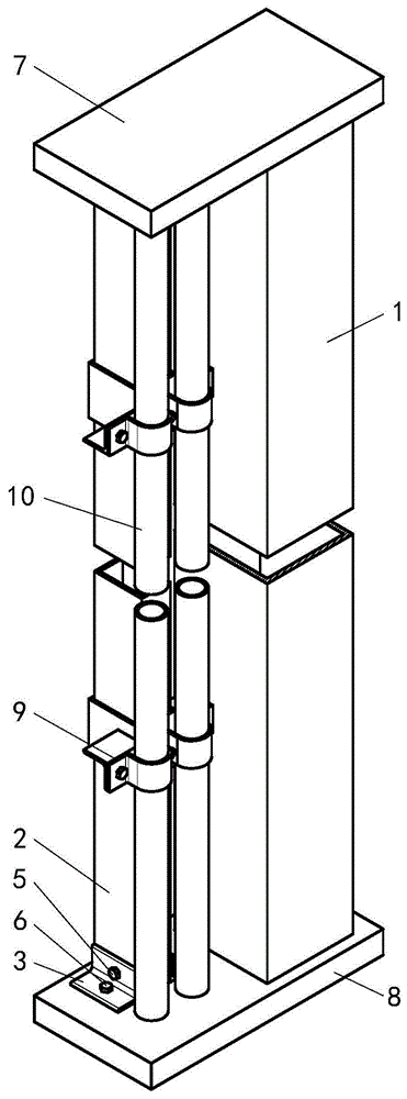 用于钢结构建筑垂直管道的安装支架及施工方法与流程