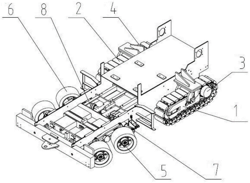 摊铺机轮胎履带复合式行走系统的制作方法