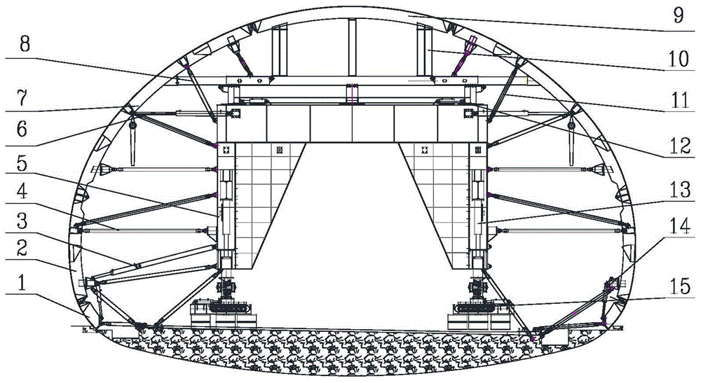 折叠式弧形拱板的模板台车及其施工方法和收缩折叠方法与流程