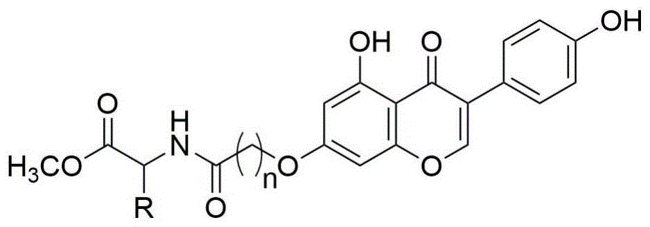 染料木素氨基酸酯衍生物的制备方法及其抗肿瘤应用与流程